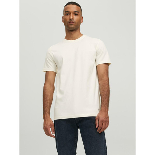 Jack & Jones - T-shirt Standard Fit Col rond Manches courtes Blanc en coton Jacob - Toute la mode homme
