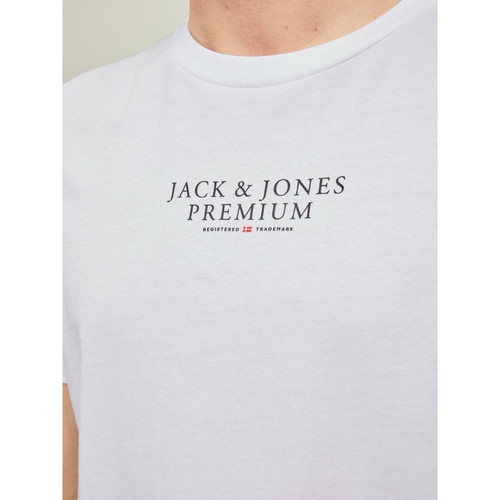 T-shirt Regular Fit Col rond Manches courtes Blanc en coton Seth Jack & Jones LES ESSENTIELS HOMME