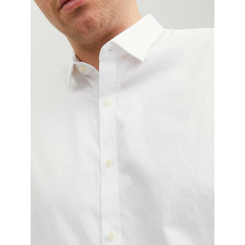 Chemise habillée Loose Fit Col chemise Manches longues Blanc en coton Chemise homme