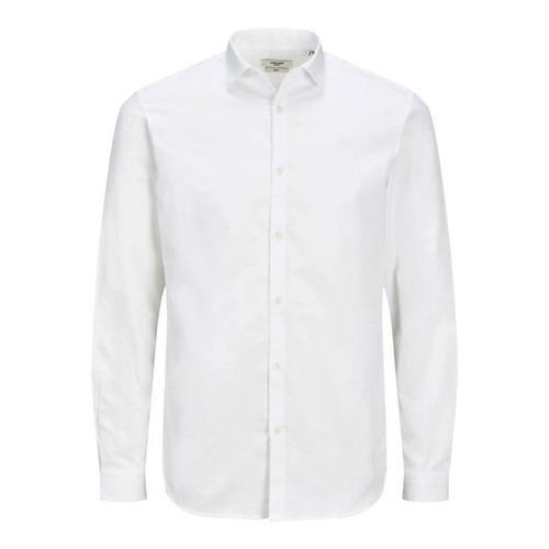 Chemise habillée Loose Fit Col chemise Manches longues Blanc en coton Jack & Jones