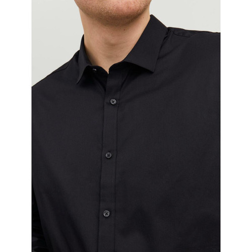 Chemise habillée Loose Fit Col chemise Manches longues Noir en coton Chemise homme