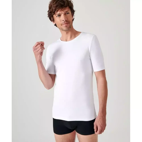 Damart - Tee-shirt manches courtes en mailles blanc - t shirts blancs homme