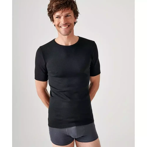 Damart - Tee-shirt manches courtes en mailles noir - T-shirt / Polo homme