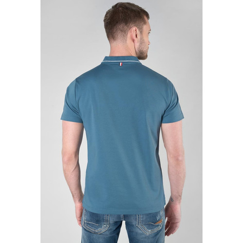 Polo Aron bleu pétrole en coton T-shirt / Polo homme