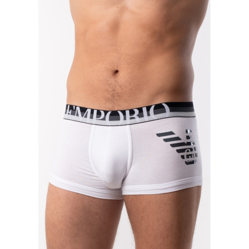 Emporio Armani Underwear - BOXER EAGLE CEINTURE ELASTIQUEE ET CONTRASTEE Blanc - Emporio Armani Underwear - La mode homme haut de gamme