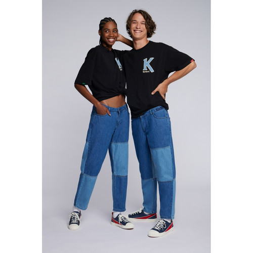 T-shirt noir unisexe manche courte Big K  en coton Kickers Mode femme