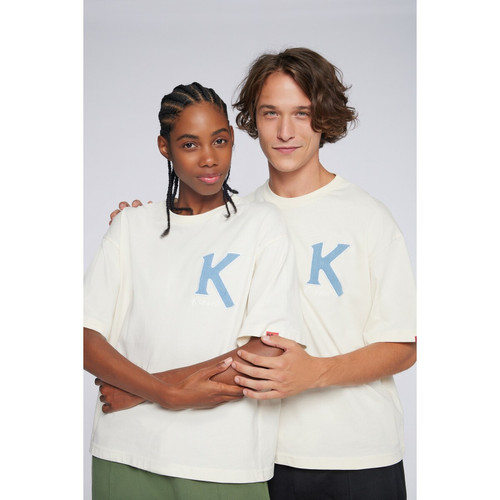 Kickers - T-shirt blanc unisexe manche courte Big K  - Vêtement de sport homme Kickers