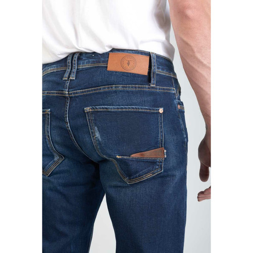 Jeans ajusté stretch 700/11, longueur 34 bleu en coton Troy Le Temps des Cerises