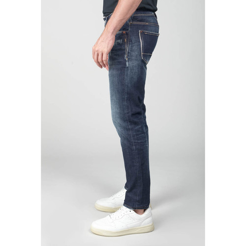 Jeans ajusté 600/17, longueur 34 bleu en coton Cole Le Temps des Cerises LES ESSENTIELS HOMME