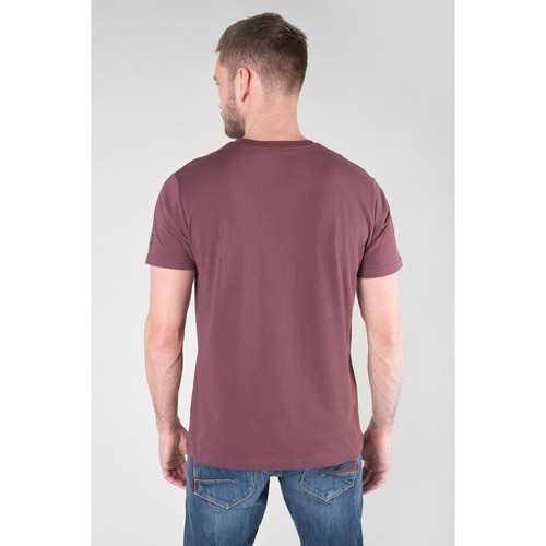 T-shirt Gregor lie de vin imprimé rouge en coton T-shirt / Polo homme