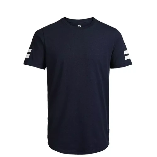 Jack & Jones - T-shirt Regular Fit Col rond Manches courtes Bleu Marine en coton Leo - T-shirt / Polo homme