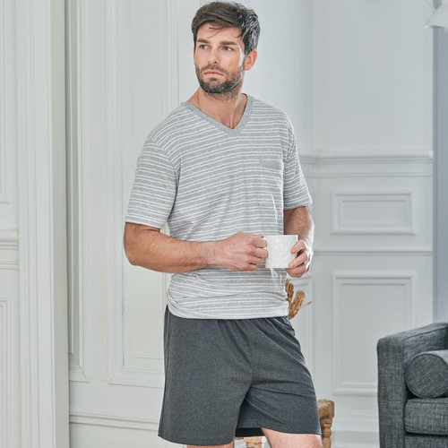 Becquet - Pyjama PHILIBERT gris chiné en coton - Toute la mode homme