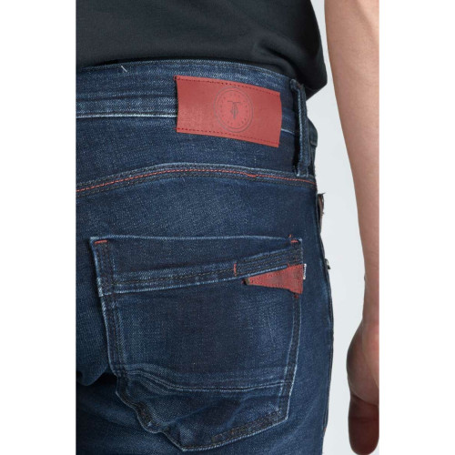 Jeans ajusté stretch 700/11, longueur 34 bleu en coton Mason Le Temps des Cerises