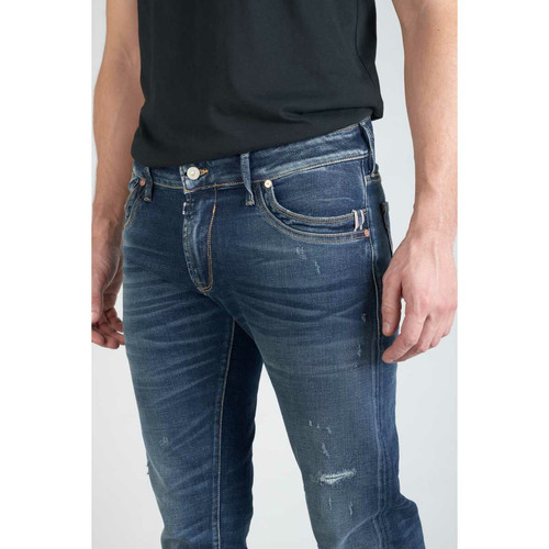 Jeans regular, droit 800/12, longueur 34 bleu en coton Zane Le Temps des Cerises