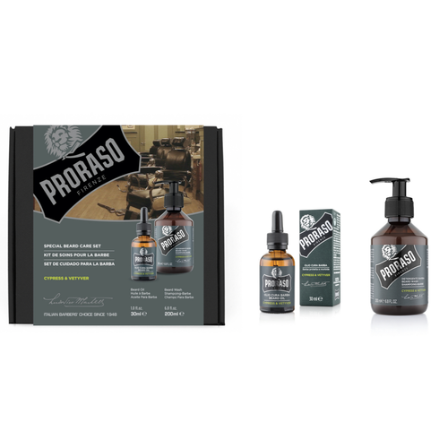 Proraso - Coffret Duo Proraso Huile + Shampooing Cyprès Vétiver - Soins homme