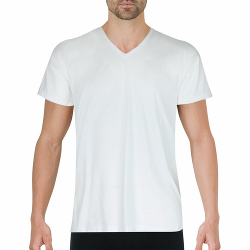 Eminence - T-shirt col V Coton d'Egypte - t shirts blancs homme