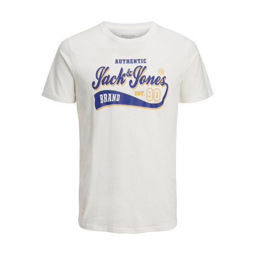 Jack & Jones - T-shirt Standard Fit Col rond Manches courtes Blanc en coton Omar - Toute la mode homme