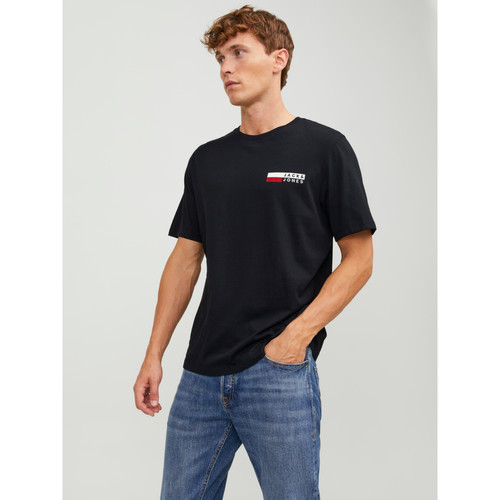 Jack & Jones - T-shirt Standard Fit Col rond Manches courtes Noir en coton Neal - Toute la mode homme