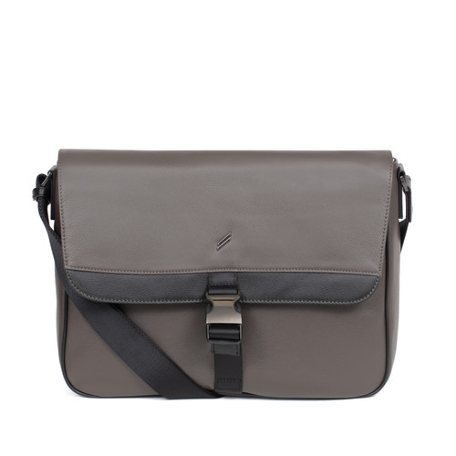 Gibecière 13'' & A4 Cuir TOGETHER Taupe/Noir Ian Taupe Daniel Hechter Maroquinerie LES ESSENTIELS HOMME