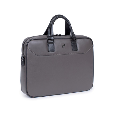 Porte-documents 13'' & A4 Cuir TOGETHER Taupe/Noir Caleb Taupe Daniel Hechter Maroquinerie LES ESSENTIELS HOMME
