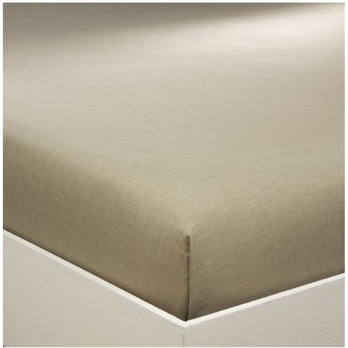3S. x Collection (Nos Imprimés) - Drap-housse coton TRIO - beige foncé - Promos linge de lit