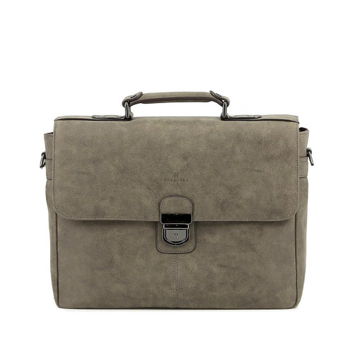 Hexagona - Cartable A4 DIFFERENCE Taupe Liam - Accessoires mode & petites maroquineries homme