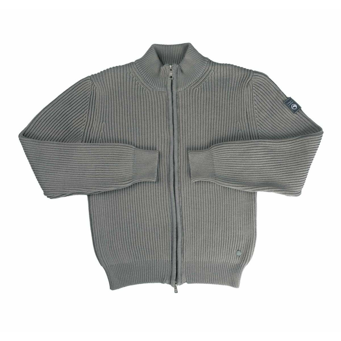 pull maille zippé - gris en coton