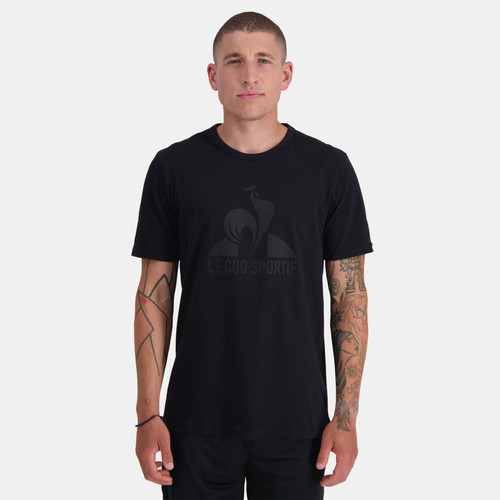 T-shirt noir Monochrome SS N°1  en coton Le coq sportif LES ESSENTIELS HOMME
