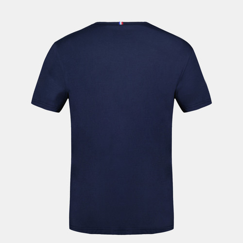 T-shirt bleu Monochrome SS N°1  en coton Le coq sportif