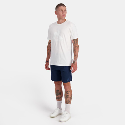 T-shirt blanc Monochrome SS N°1  en coton Le coq sportif