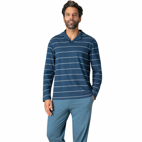 Eminence - Ensemble pyjama col T pour homme en Coton Bio bleu - Eminence - Underwear