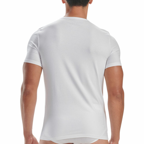 Lot de 2 tee-shirts col rond homme Active Flex Coton 3 Stripes Adidas blanc Adidas Underwear