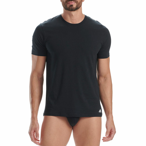 Adidas Underwear - Lot de 2 tee-shirts col rond homme Active Flex Coton 3 Stripes Adidas - Vêtement homme