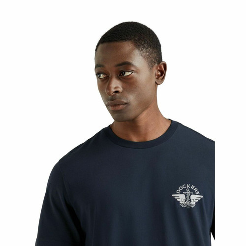 Tee-shirt manches courtes en coton bleu marine  Dockers