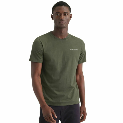 Tee-shirt manches courtes en coton vert olive Dockers LES ESSENTIELS HOMME