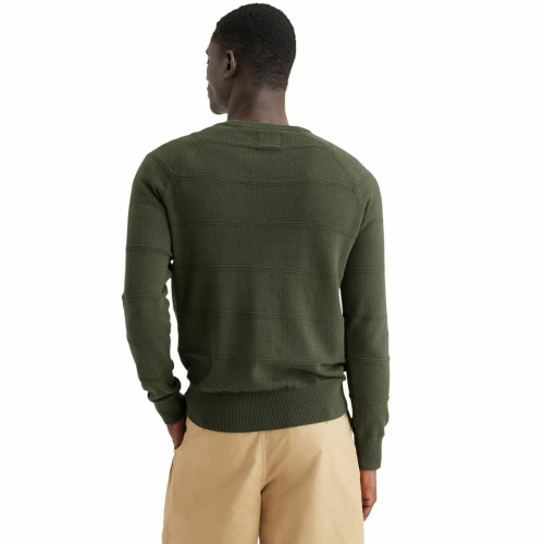 Sweatshirt col rond vert olive en coton Dockers