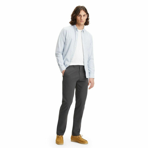 Dockers - Pantalon chino slim Motion gris foncé en coton - Promos vêtements homme