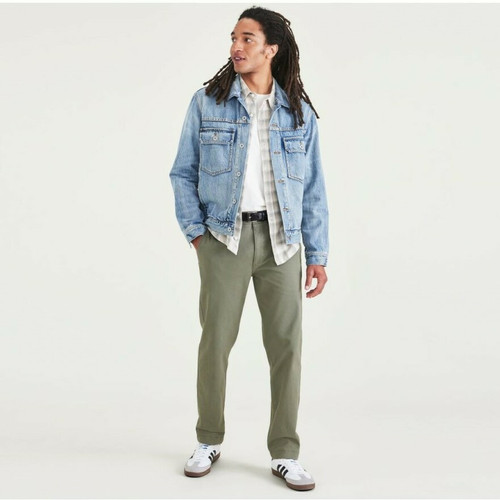 Dockers - Pantalon chino slim California vert en coton - Pantalon  homme