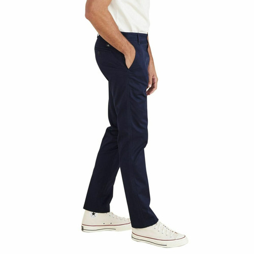 Dockers - Pantalon chino slim Original bleu marine en coton - Pantalon  homme