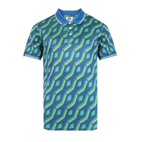 Umbro - Polo jacquard vert multicolore pour homme - Vêtement de sport homme Umbro