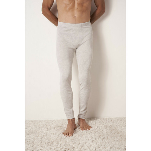 Damart - Caleçon long ouvert à 2 statures gris chiné - Promo Sous-vêtement & pyjama