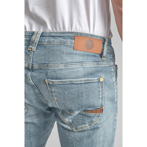 Jeans ajusté stretch 700/11, longueur 34 bleu en coton Tony Le Temps des Cerises LES ESSENTIELS HOMME