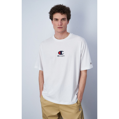 Champion - Tee-shirt manches courtes col rond blanc pour homme - t shirts blancs homme