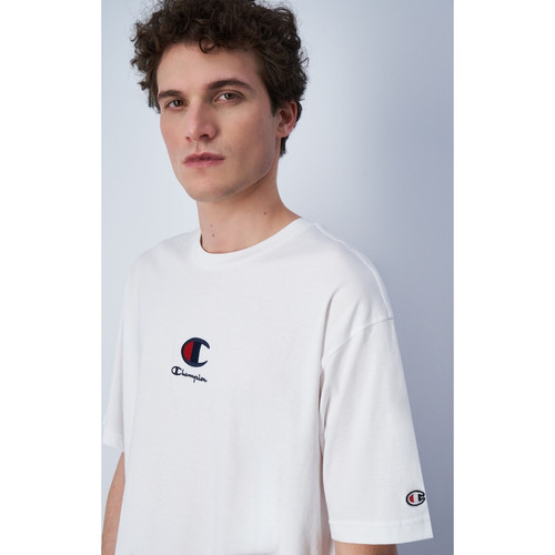Tee-shirt manches courtes col rond blanc pour homme Champion