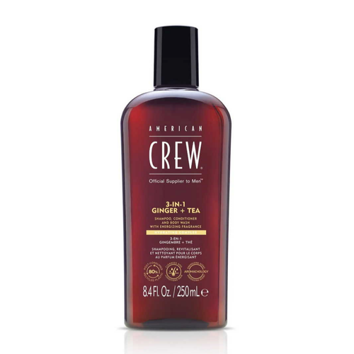 American Crew - Soin 3-En-1 Gingembre + Thé Shampoing, Après-Shampoing et Gel Douche - American Crew
