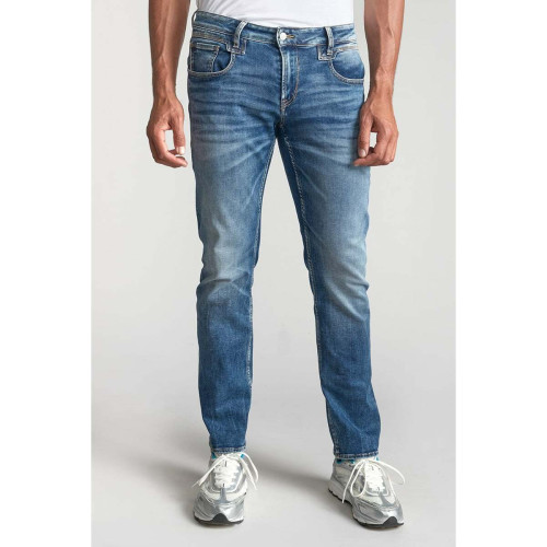 Le Temps des Cerises - Jeans regular, droit 800/12JO, longueur 34 bleu en coton Quinn - Vêtement homme