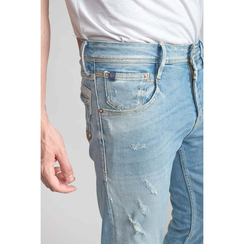 Jeans ajusté stretch 700/11, longueur 34 bleu en coton Vern Le Temps des Cerises