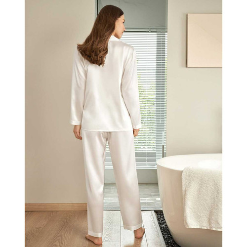 Ensemble De Pyjama En Soie blanc LilySilk Mode femme