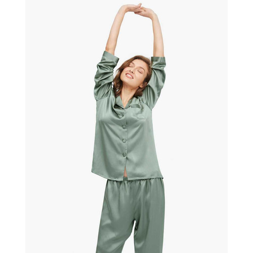 Ensemble De Pyjama En Soie  vert foncé LilySilk Mode femme