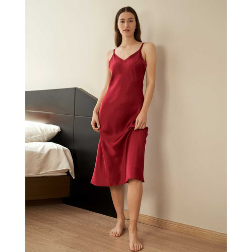 Chemise De nuit En Soie  Robe Sexy Pour Femme rouge LilySilk Mode femme